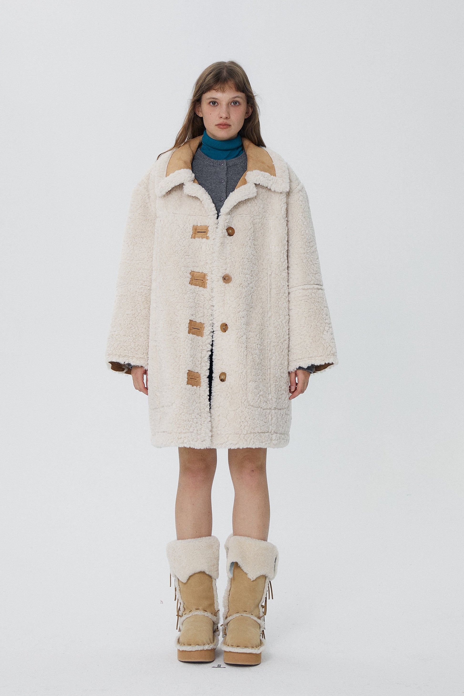 韓国ファッション SELCA-リバーシブルロングボアコート-2023aw-ou52-043
