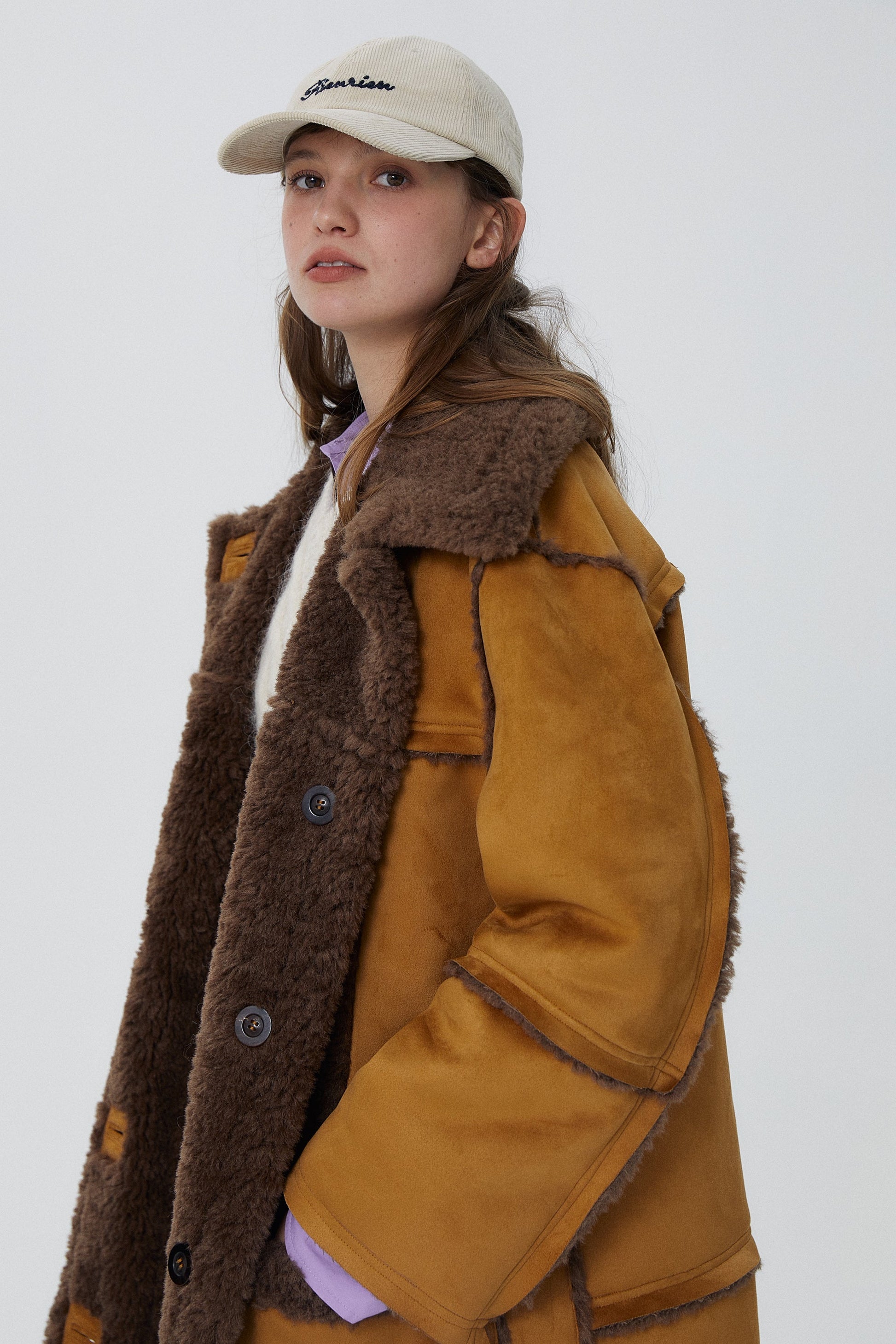 韓国ファッション SELCA-リバーシブルロングボアコート-2023aw-ou52-025