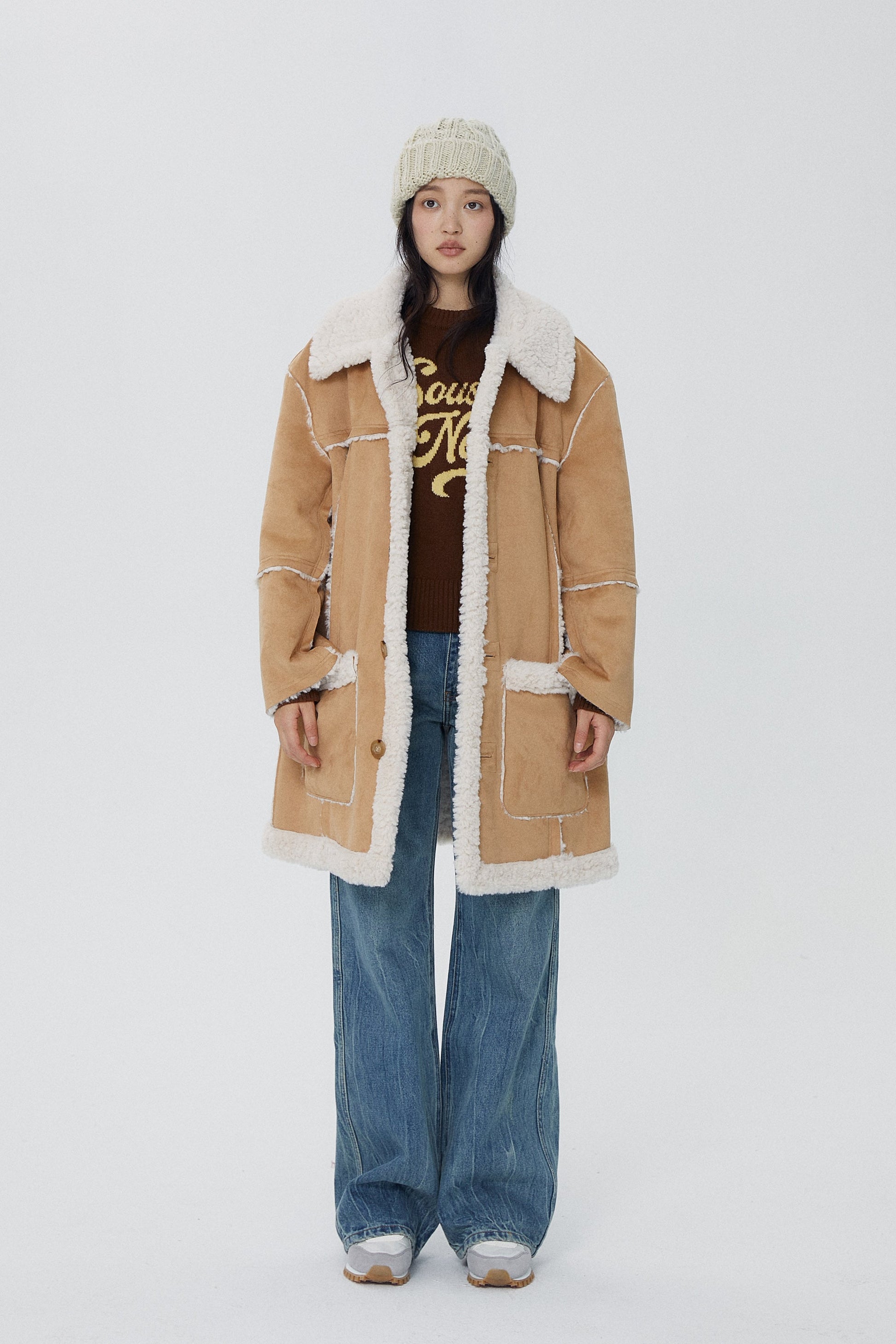 韓国ファッション SELCA-リバーシブルロングボアコート-2023aw-ou52-07