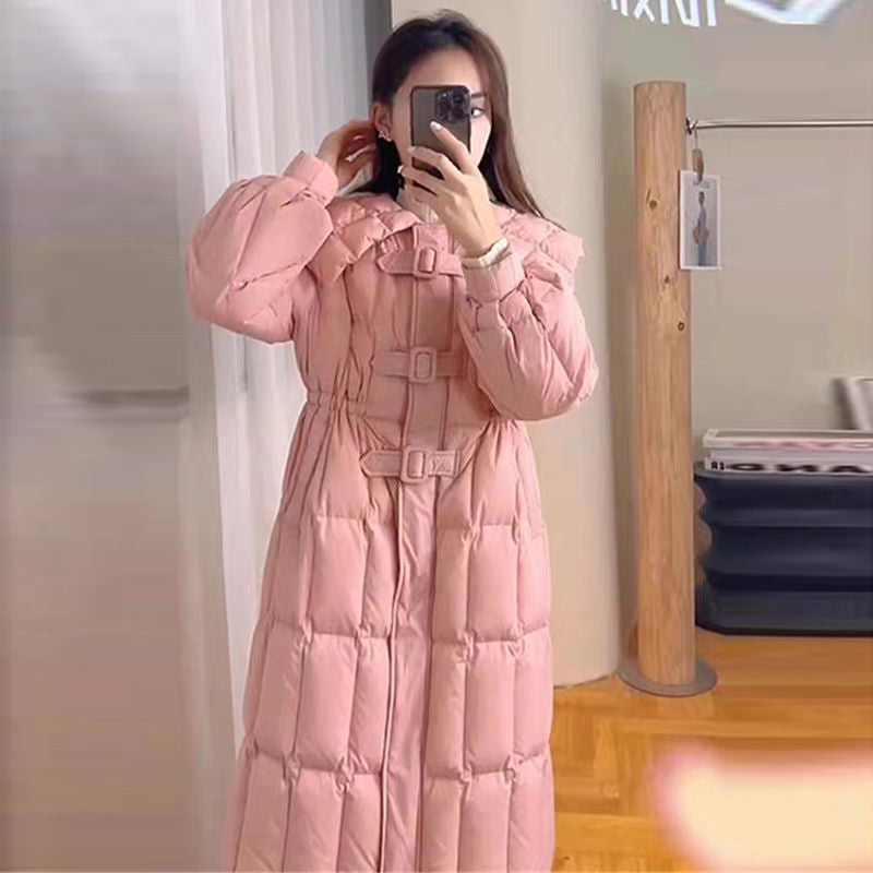 韓国ファッション SELCA-ベルト付きロングダウンコート-2023aw-ou41-06