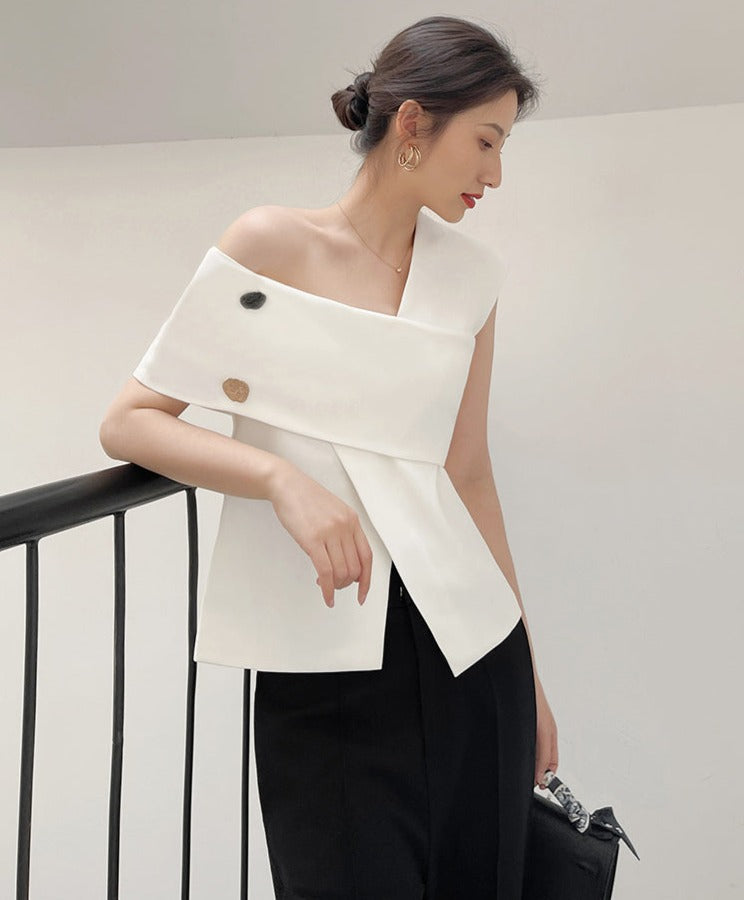 韓国ファッション SELCA-ワンショルデザイントップス-2023ss-tp20-06
