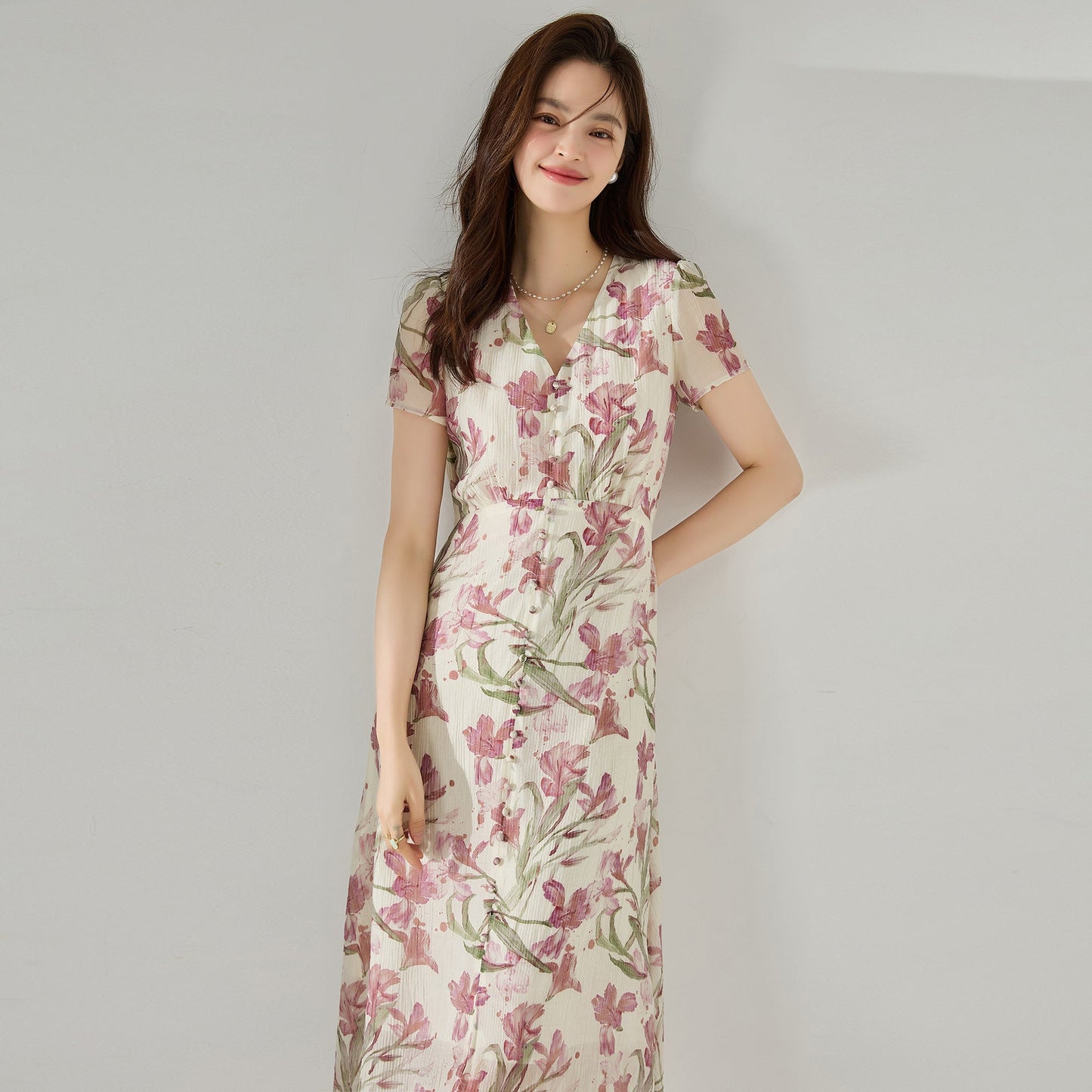 韓国ファッション SELCA-フレンチアイリスワンピース-2024ss-118-03
