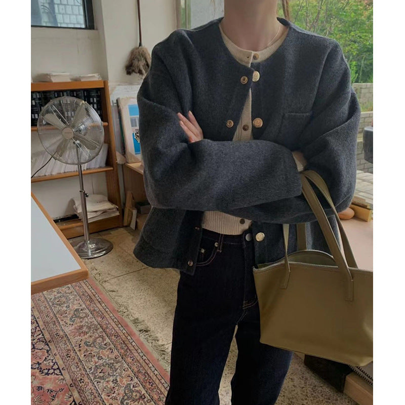 韓国ファッション SELCA-ウールミックスノーカラージャケット-2023aw-ou48-03