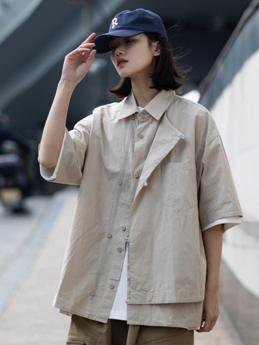 irregular pocket asymmetrical tops