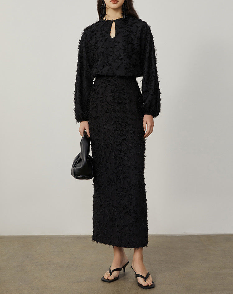 韓国ファッション SELCA-フェザーセットアップドレス-2024ss-0056-03