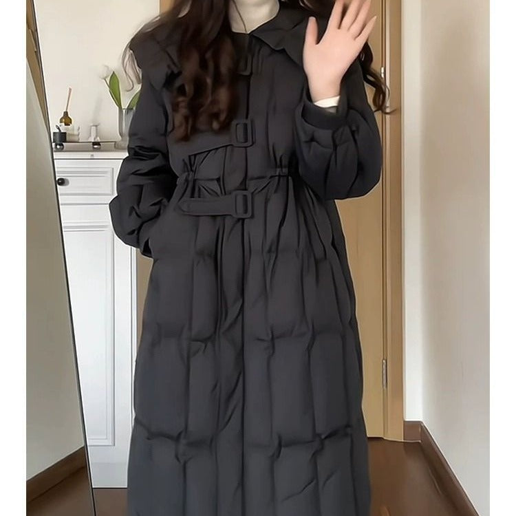 韓国ファッション SELCA-ベルト付きロングダウンコート-2023aw-ou41-03
