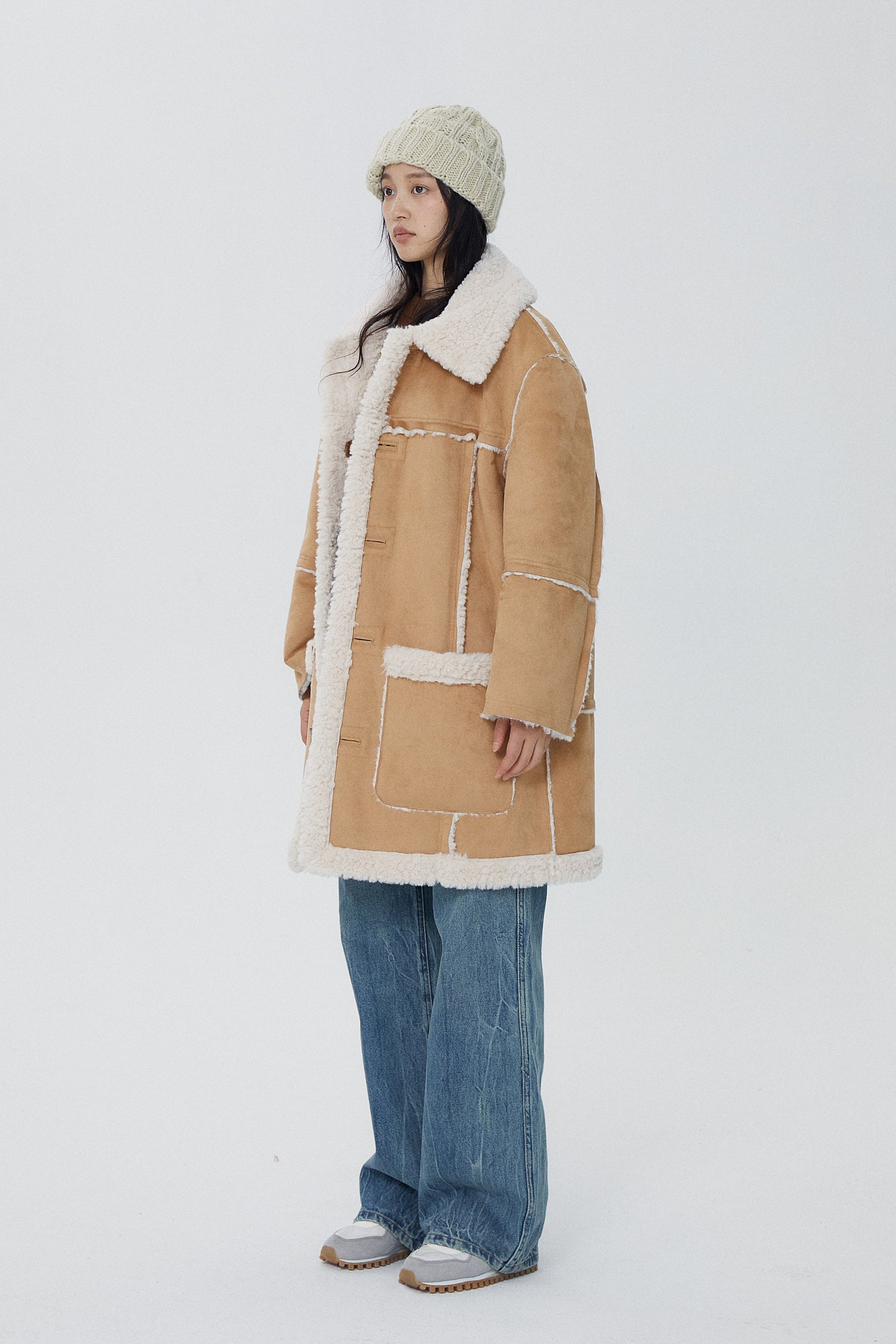 韓国ファッション SELCA-リバーシブルロングボアコート-2023aw-ou52-09