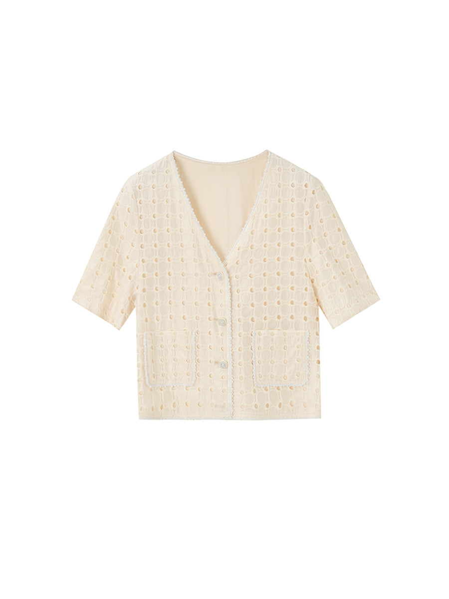 韓国ファッション SELCA-レースセットアップスーツ(トップス)-2024ss-193-02