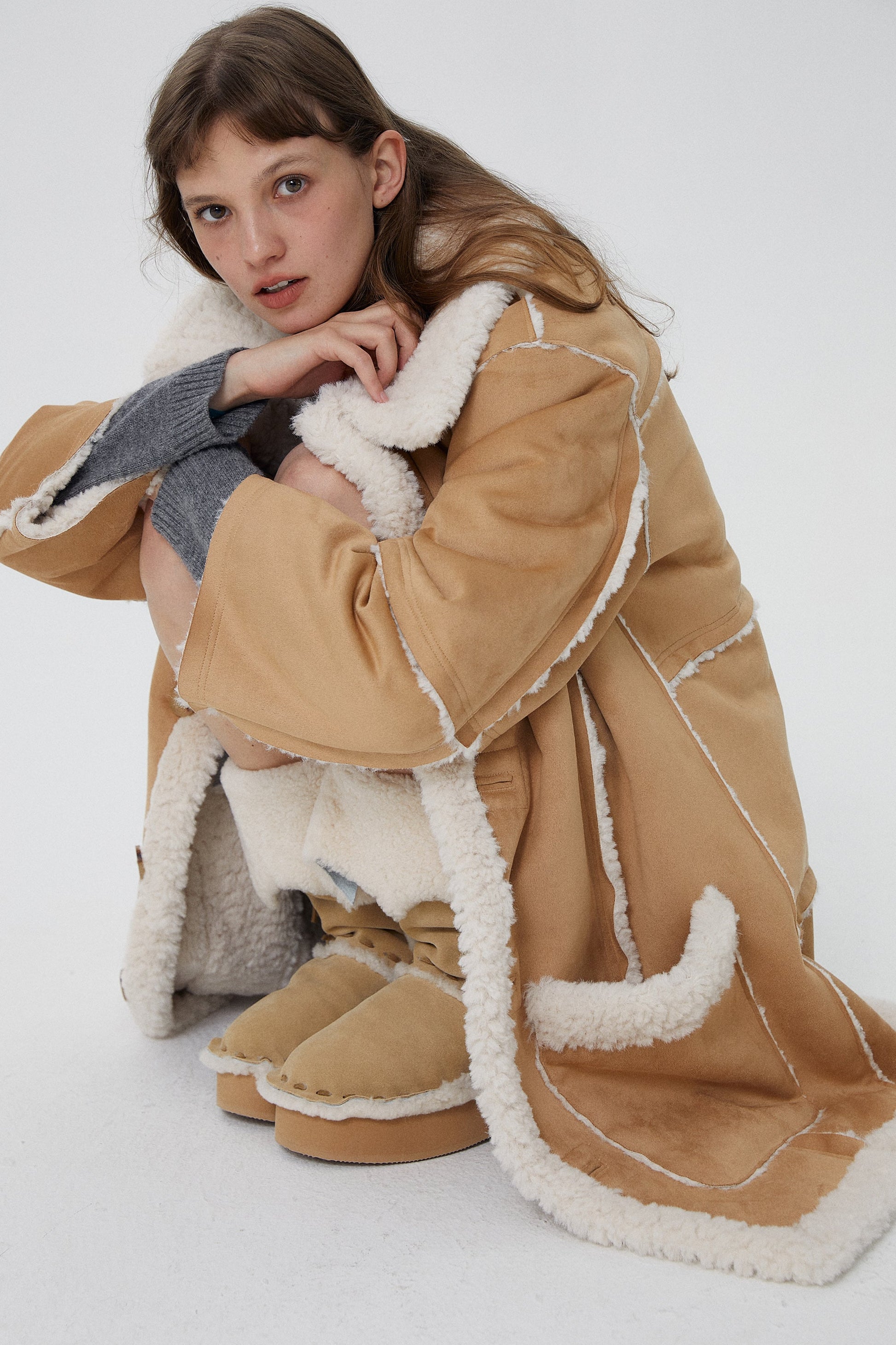 韓国ファッション SELCA-リバーシブルロングボアコート-2023aw-ou52-058