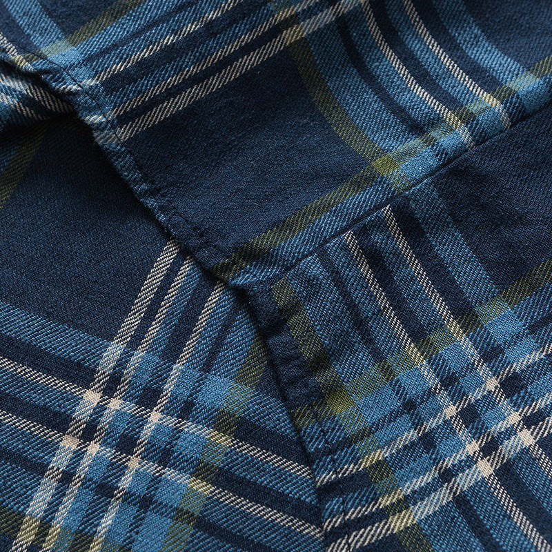 韓国ファッション SELCA-Loose plaid retro long sleeve shirt-mselca2024ss-022-011