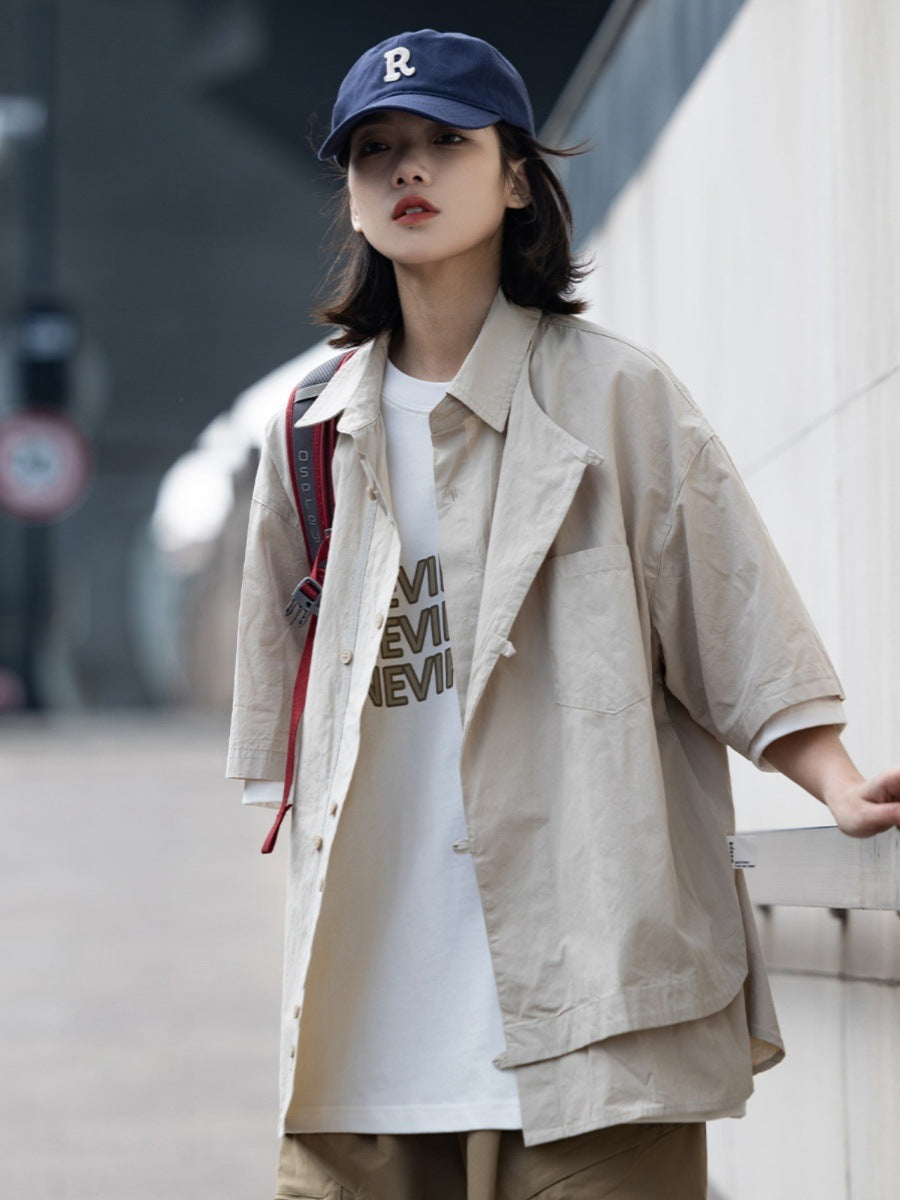 irregular pocket asymmetrical tops