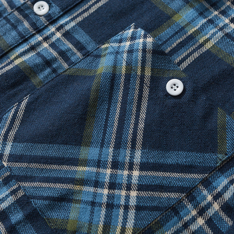 韓国ファッション SELCA-Loose plaid retro long sleeve shirt-mselca2024ss-022-08