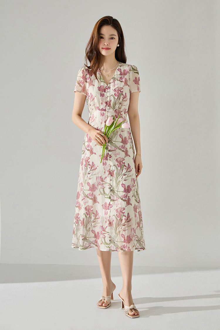 韓国ファッション SELCA-フレンチアイリスワンピース-2024ss-118-010