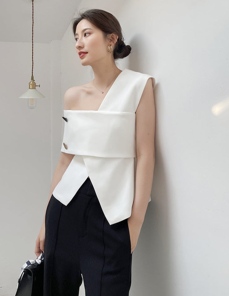 韓国ファッション SELCA-ワンショルデザイントップス-2023ss-tp20-02