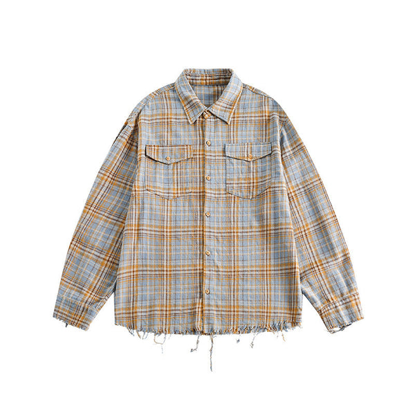 韓国ファッション SELCA-contrast color casual loose shirt-mselca2024ss-0109-01