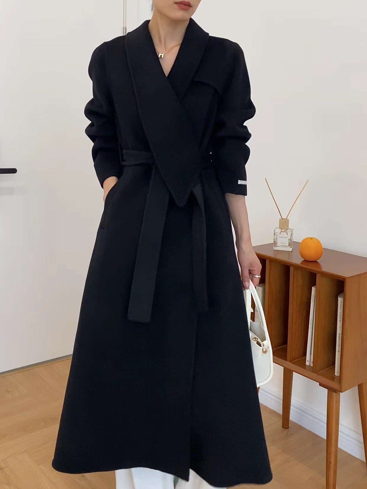 韓国ファッション SELCA-アシメウールロングコート-2023aw-ou46-03