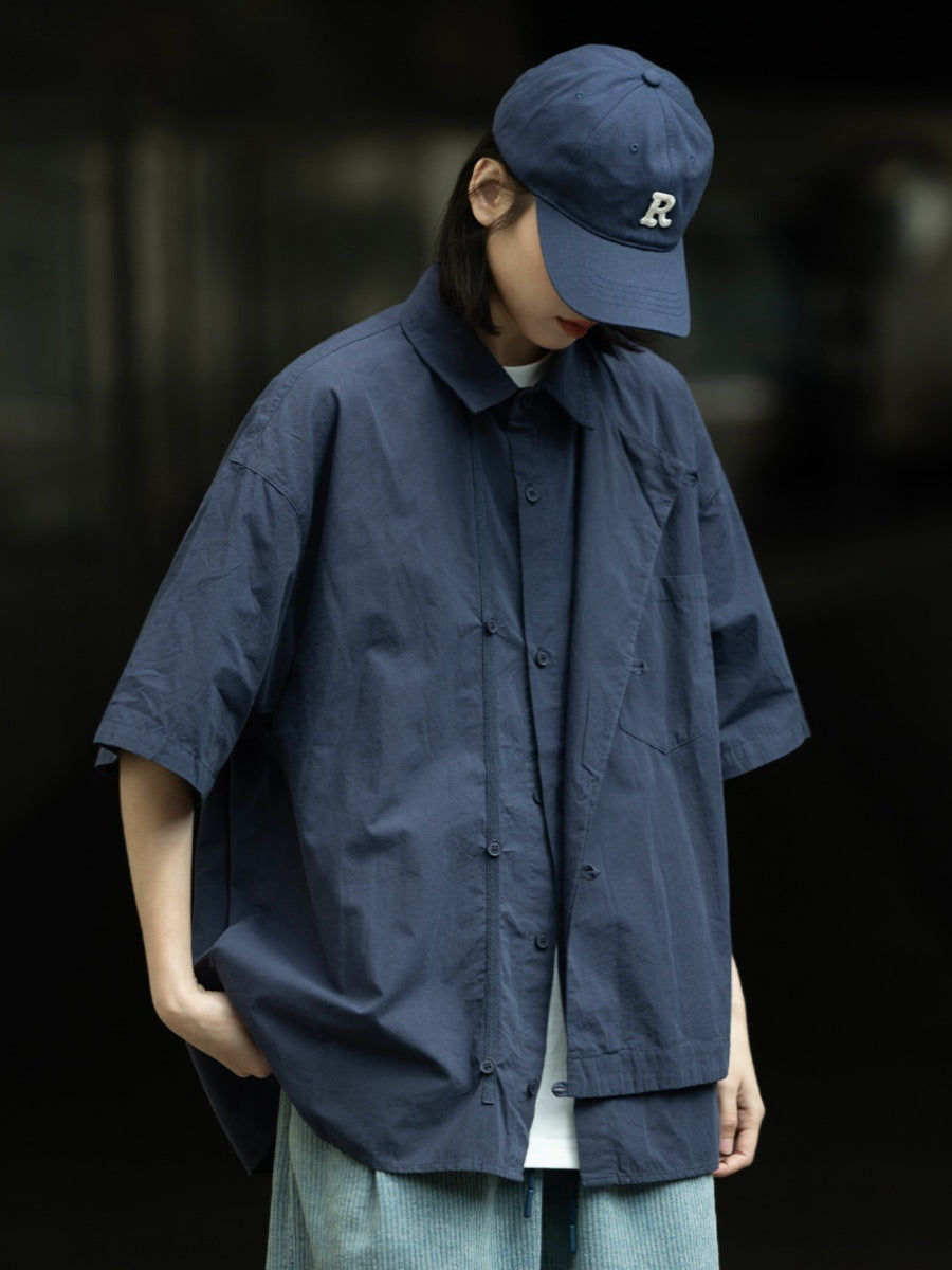 irregular pocket asymmetrical tops
