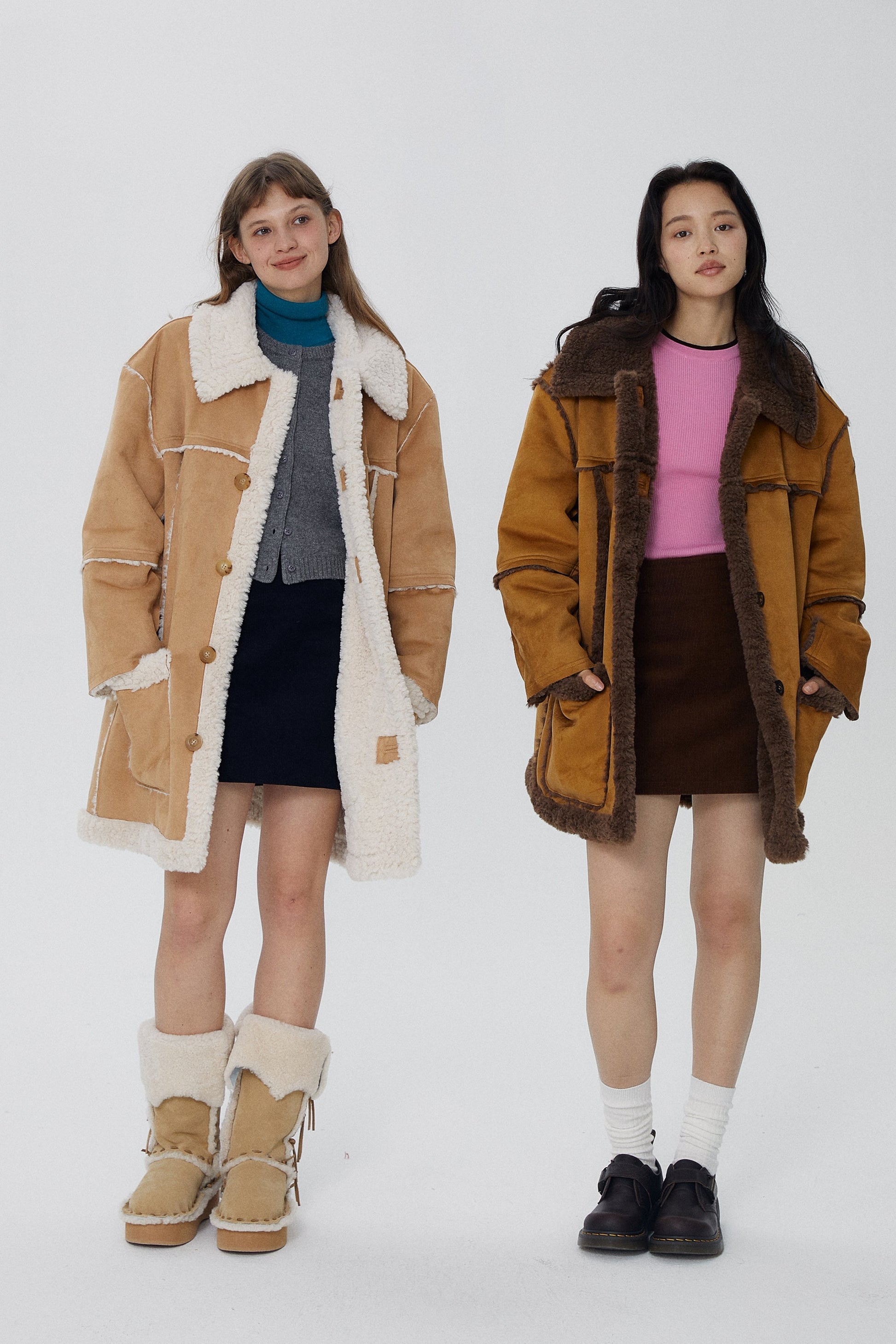 韓国ファッション SELCA-リバーシブルロングボアコート-2023aw-ou52-03