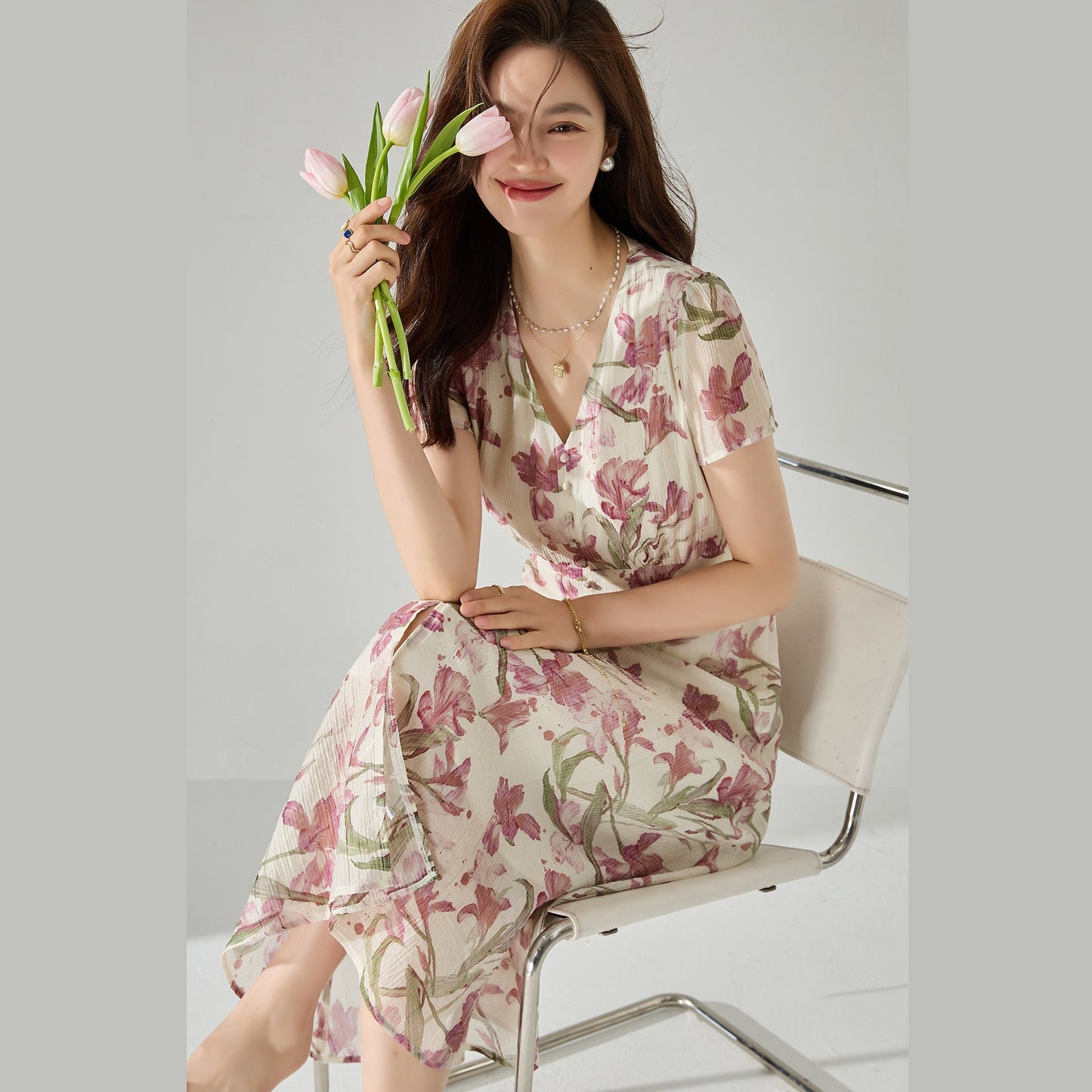 韓国ファッション SELCA-フレンチアイリスワンピース-2024ss-118-02