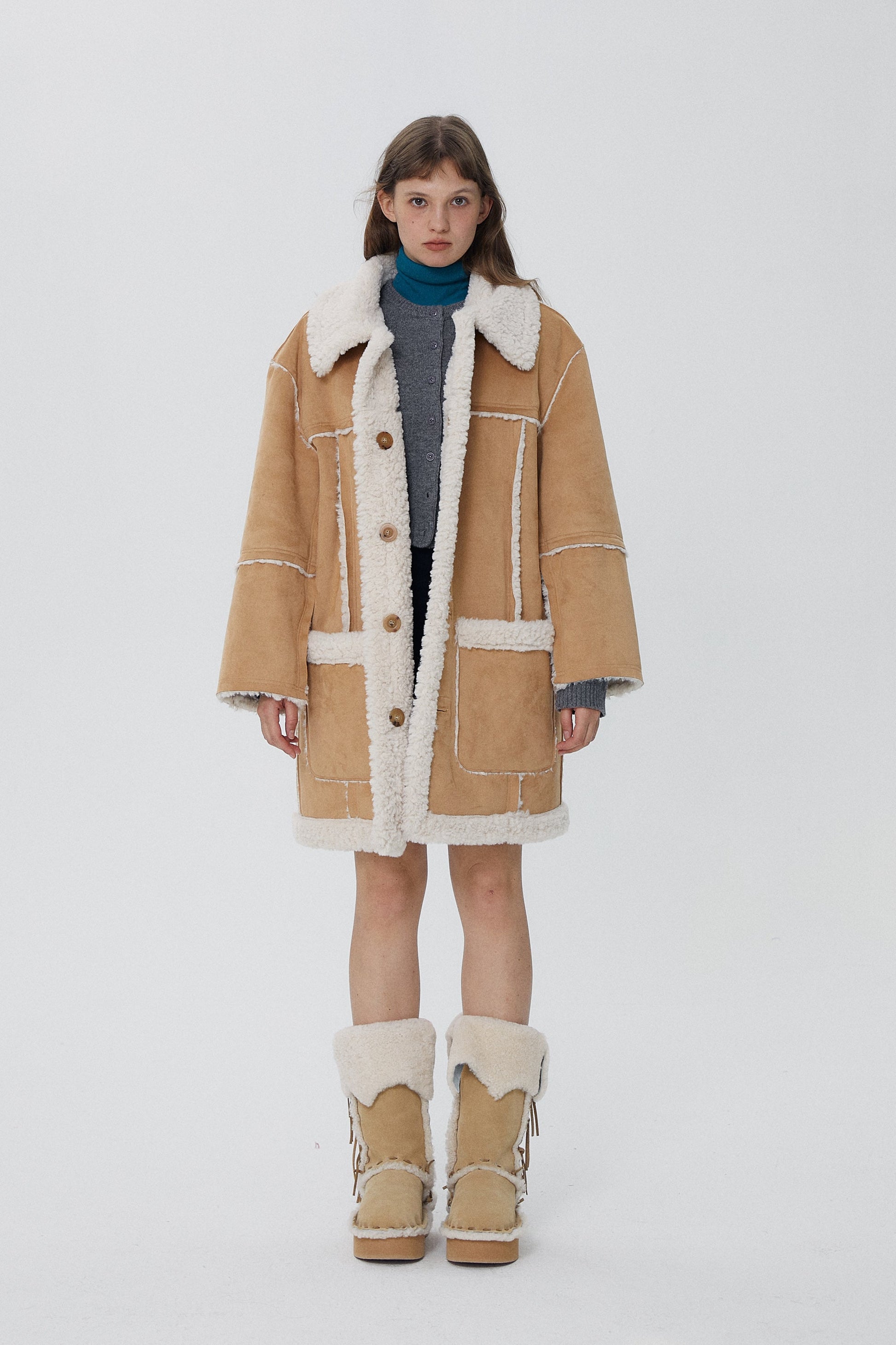 韓国ファッション SELCA-リバーシブルロングボアコート-2023aw-ou52-048