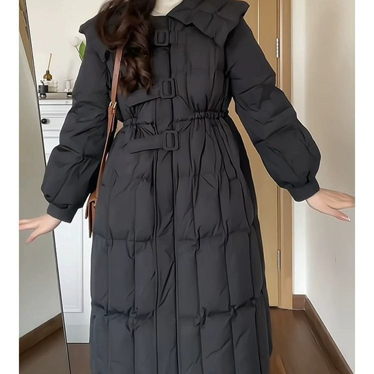 韓国ファッション SELCA-ベルト付きロングダウンコート-2023aw-ou41-02