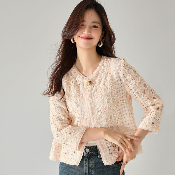 韓国ファッション SELCA-フラワーレースアウター-2024ss-141-01