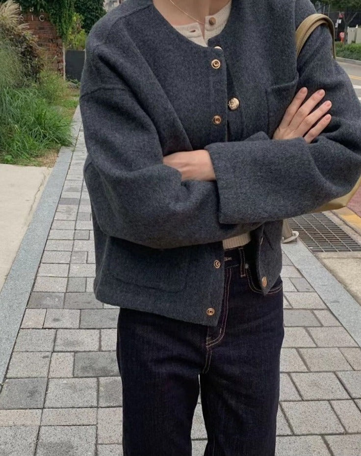 韓国ファッション SELCA-ウールミックスノーカラージャケット-2023aw-ou48-07