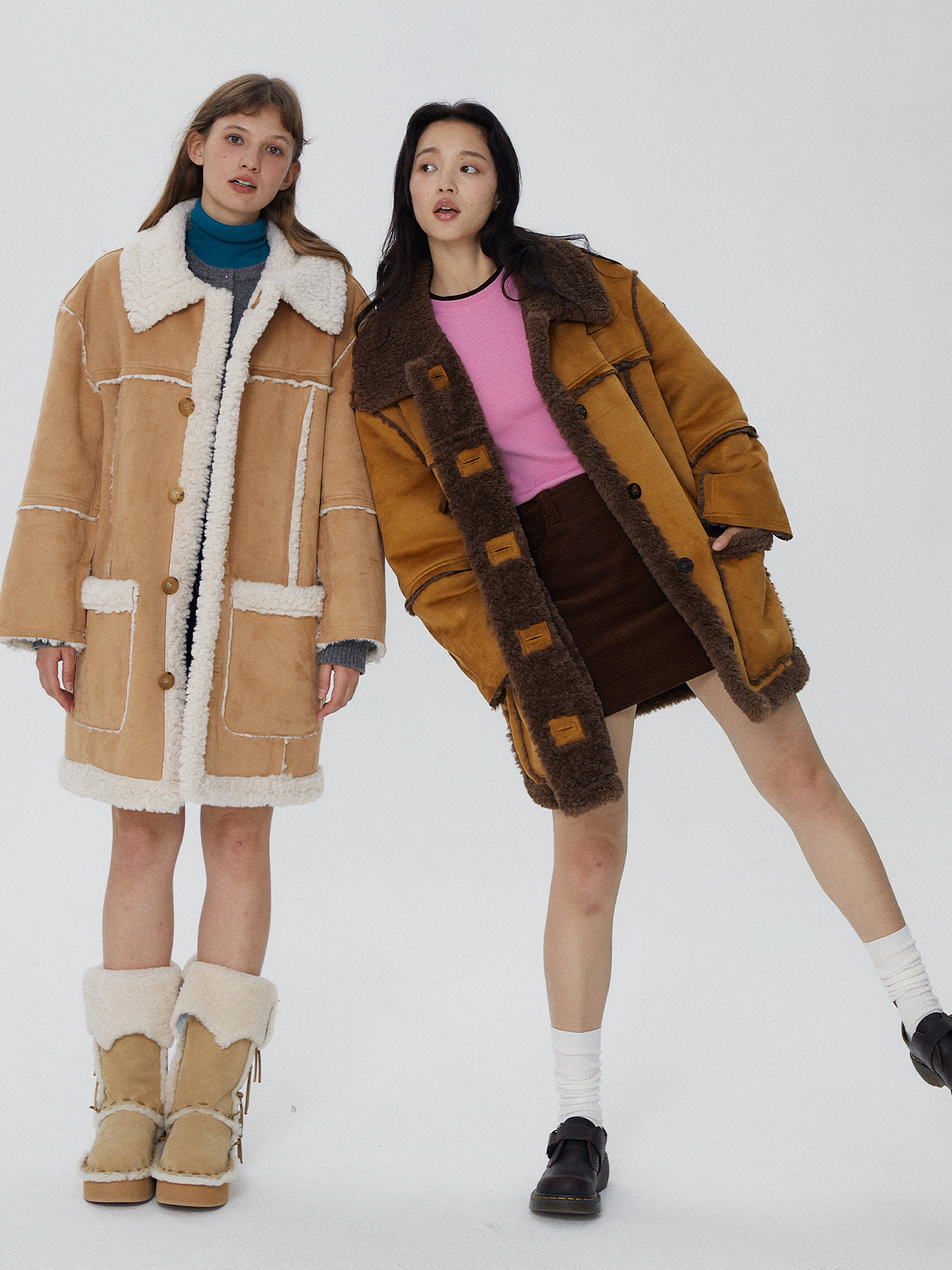 韓国ファッション SELCA-リバーシブルロングボアコート-2023aw-ou52-053