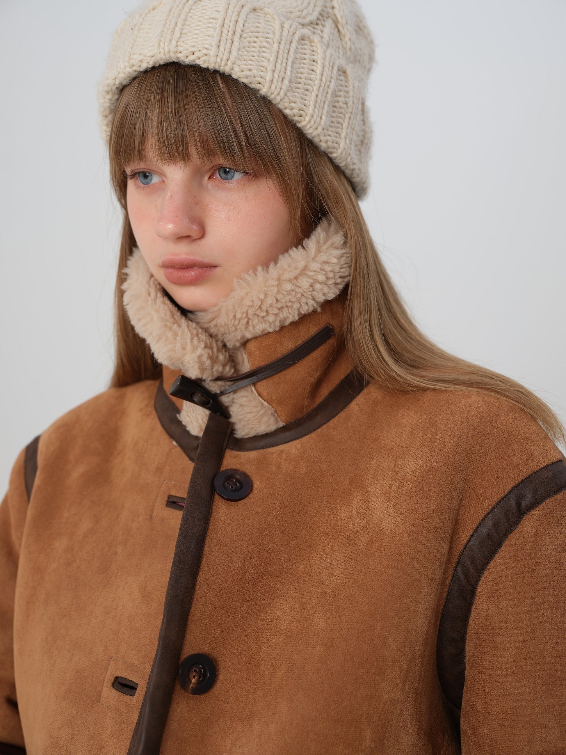 韓国ファッション SELCA-リバーシブル ボアコート-2023aw-ou49-013