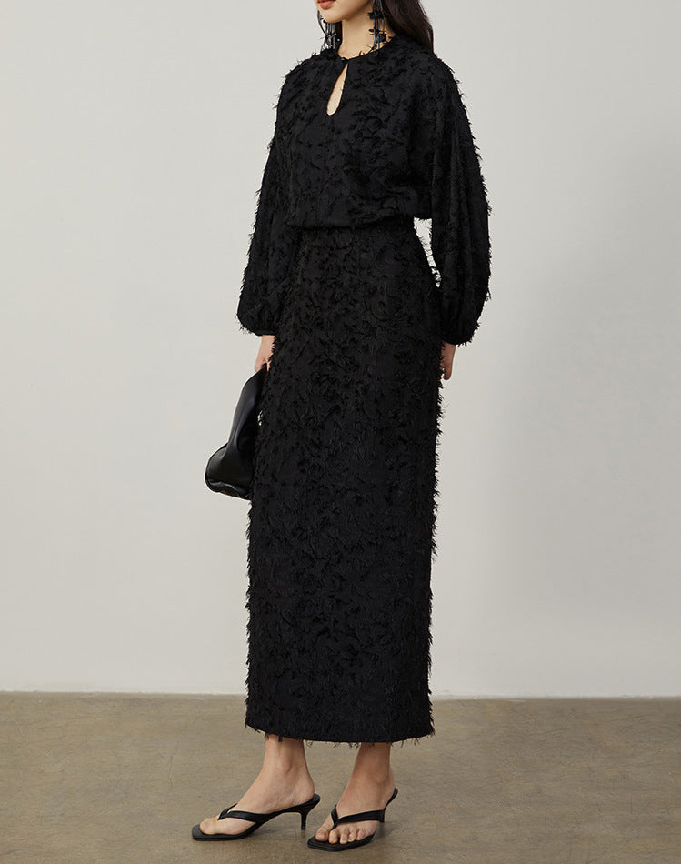 韓国ファッション SELCA-フェザーセットアップドレス-2024ss-0056-05