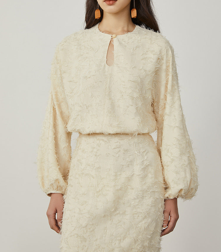 韓国ファッション SELCA-フェザーセットアップドレス-2024ss-0056-04