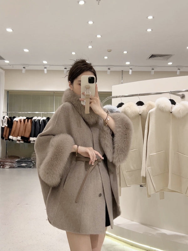 韓国ファッション SELCA-ファーカシミアウールケープコート-2023aw-ou39-01