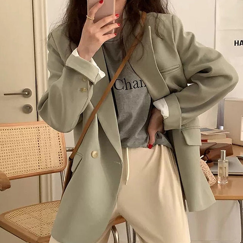 韓国ファッション SELCA-ダブルブレストブレザー-2023ss-ot24-011