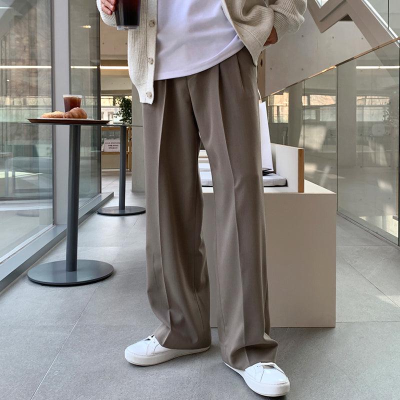 韓国ファッション SELCA-Wide-leg Drape Pants-mselca2023aw1009-06