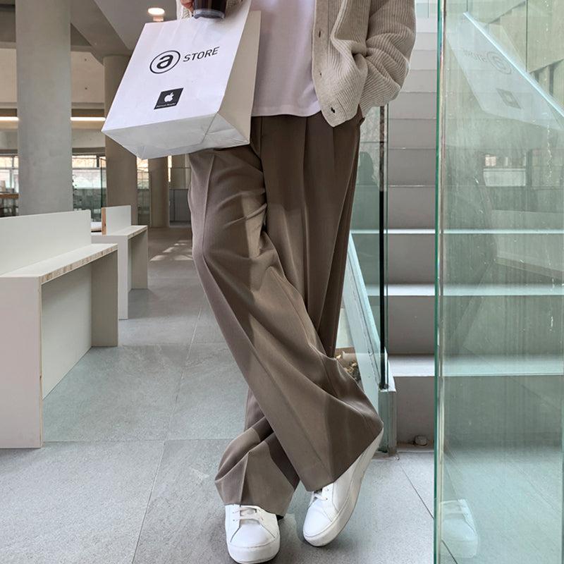 韓国ファッション SELCA-Wide-leg Drape Pants-mselca2023aw1009-02