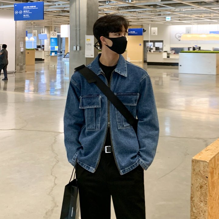 韓国ファッション SELCA-Zipper denim jacket-mselca2023aw1020-08