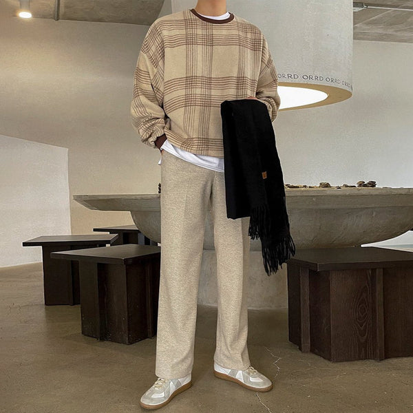 韓国ファッション SELCA-Check -sweat T -shirt-mselca2023aw153-01