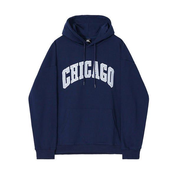 韓国ファッション SELCA-CHICAGO logo hooded sweater-mselca2023aw169-01