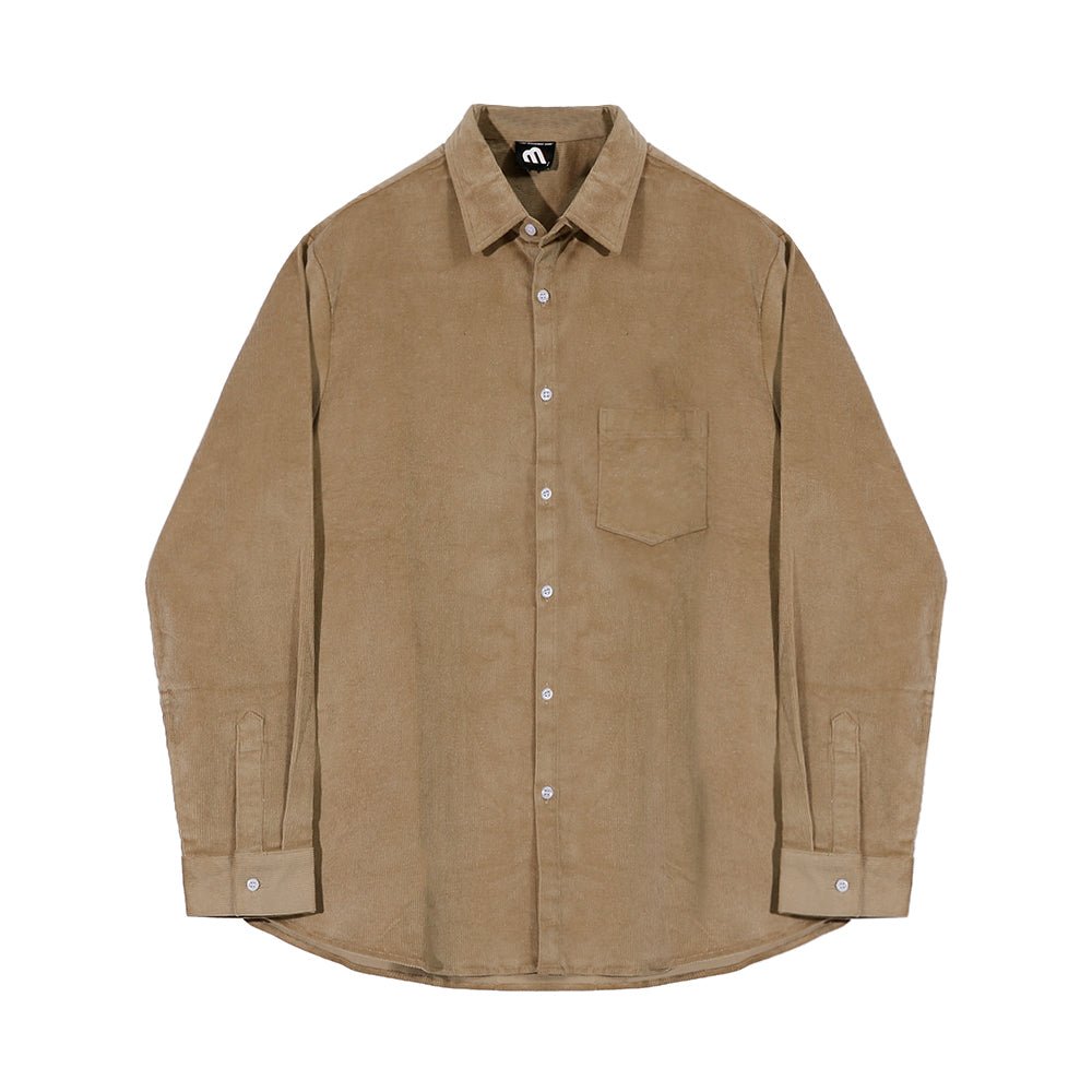 韓国ファッション SELCA-corduroy casual long-sleeved shirt-mselca2023aw197-06
