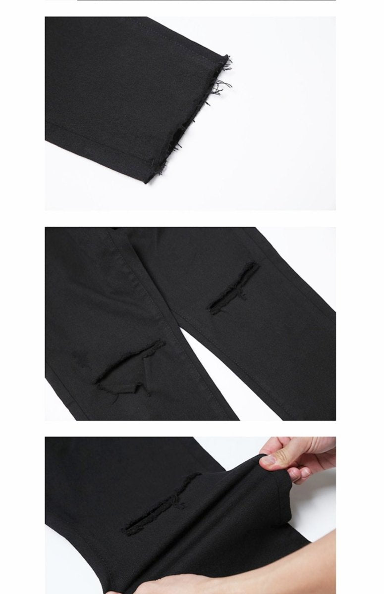 韓国ファッション SELCA-Damage stretch jeans-mselca2023aw219-07
