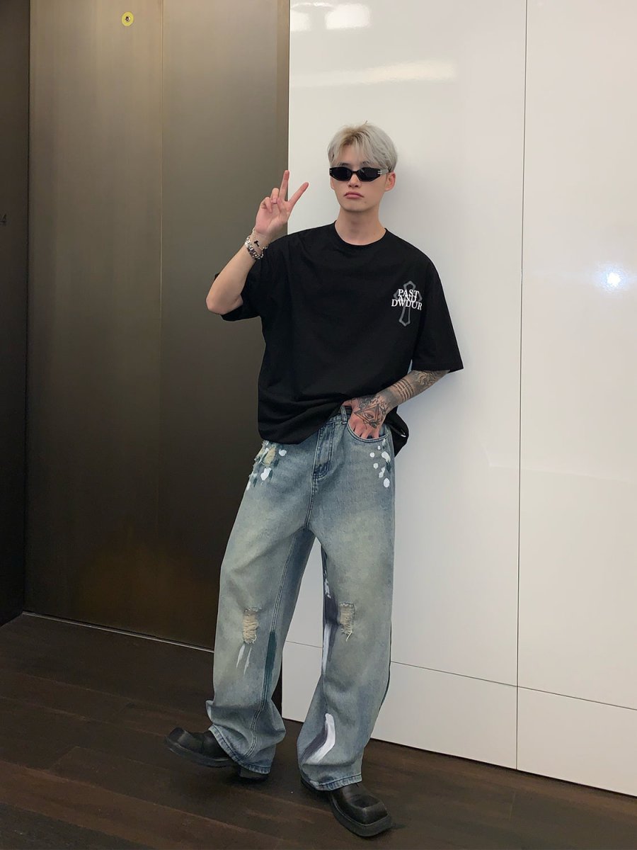 韓国ファッション SELCA-Design Wide Denim Pants-mselca2023aw273-02