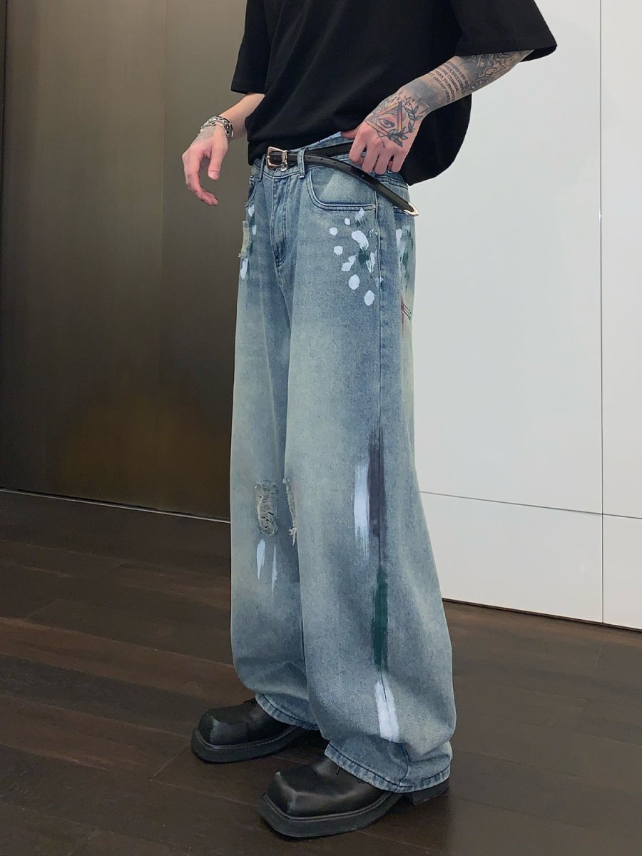 韓国ファッション SELCA-Design Wide Denim Pants-mselca2023aw273-03