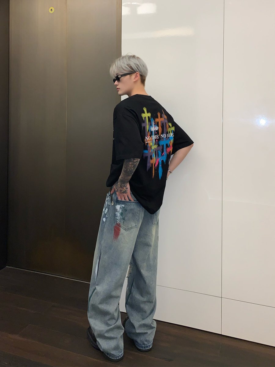 韓国ファッション SELCA-Design Wide Denim Pants-mselca2023aw273-04