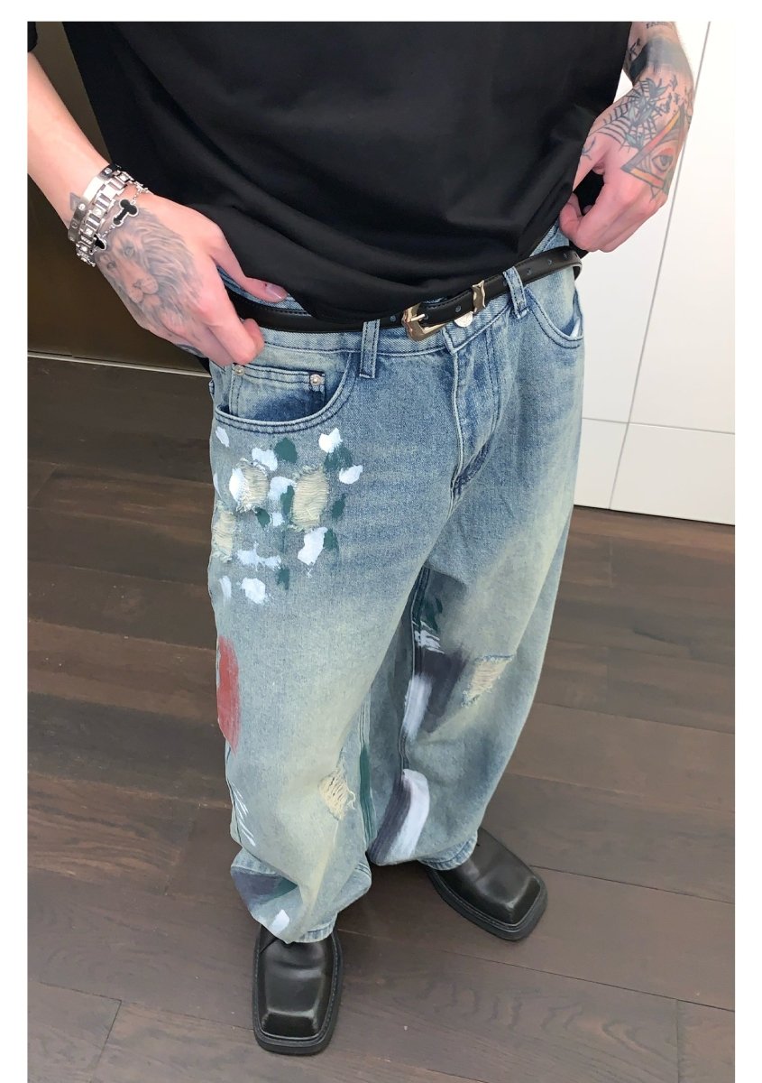 韓国ファッション SELCA-Design Wide Denim Pants-mselca2023aw273-05