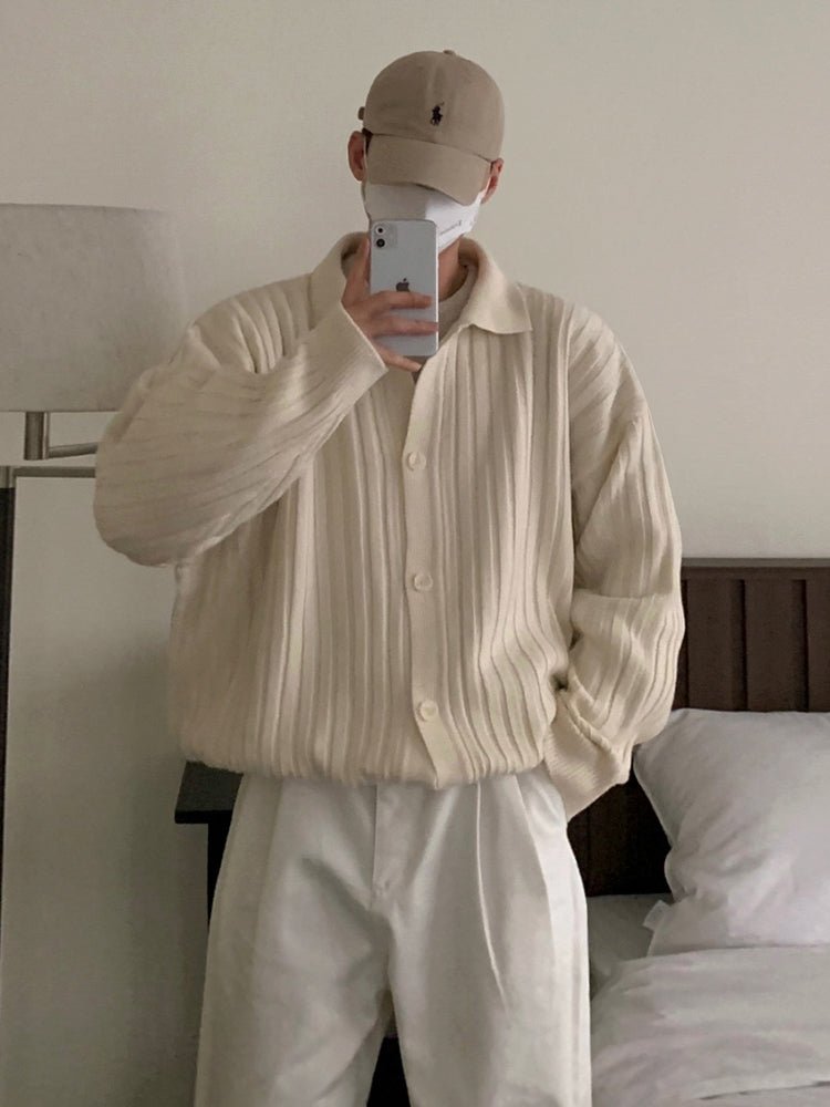 韓国ファッション SELCA-Knit Polo Cardigan-mselca2023aw419-06