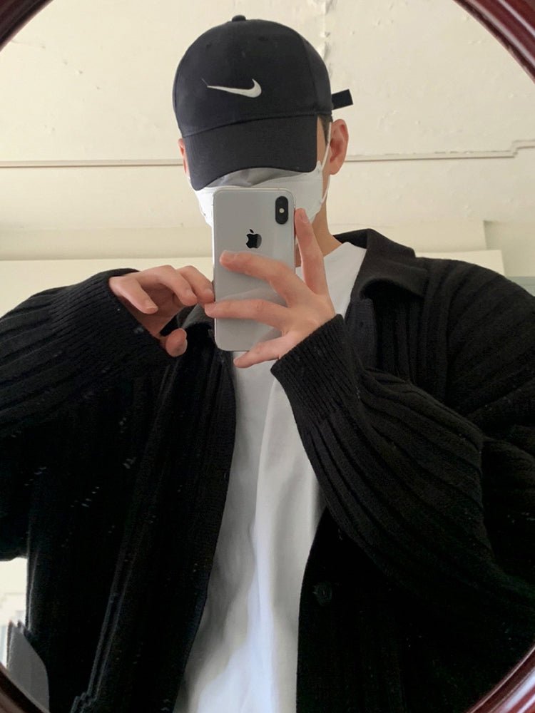 韓国ファッション SELCA-Knit Polo Cardigan-mselca2023aw419-04