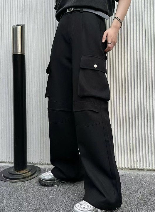 韓国ファッション SELCA-Black Car Goopants-mselca2023aw43-01