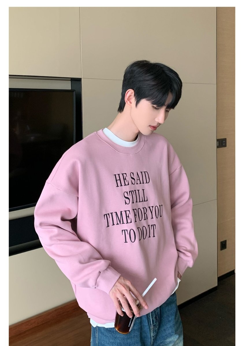 韓国ファッション SELCA-Letter embroidery sweat trainer-mselca2023aw448-09