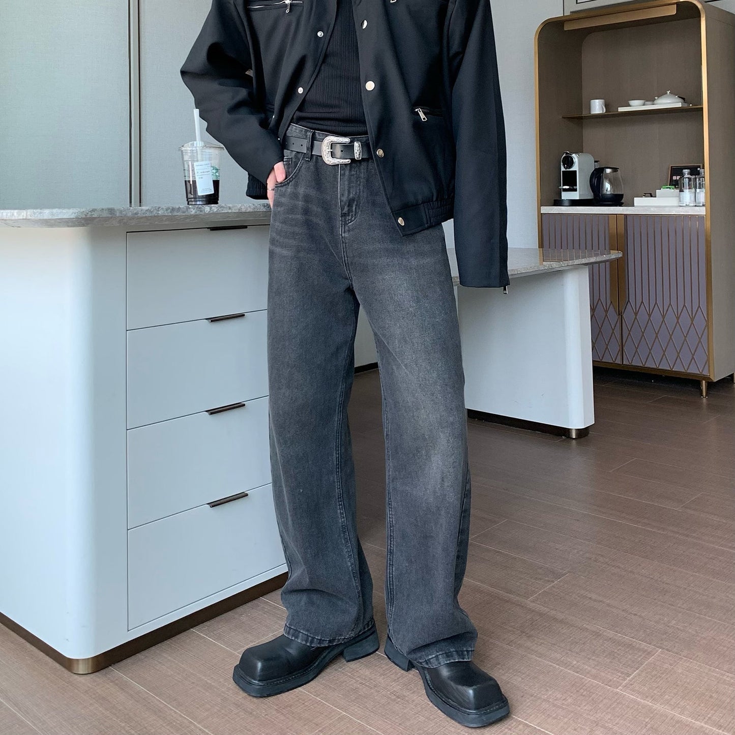 韓国ファッション SELCA-Loose casual jeans-mselca2023aw492-06