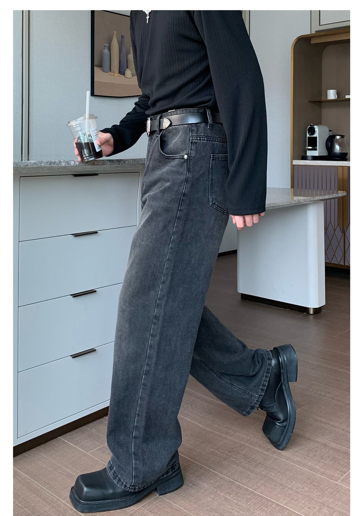韓国ファッション SELCA-Loose casual jeans-mselca2023aw492-05